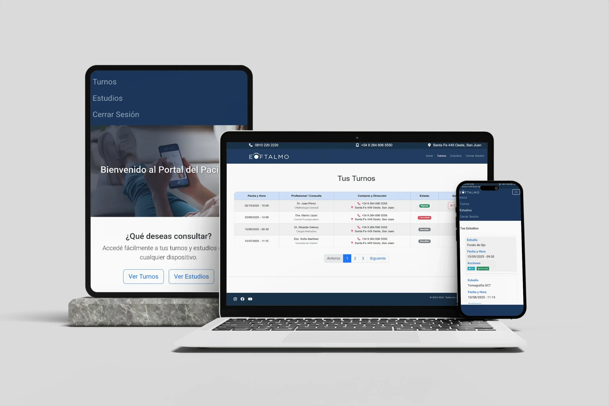 Eoftalmo Clínica de ojos. Portal Eoftalmo - App para pedir turno online, consultar resultados online. Portal del Paciente para medicina ocular especializada.